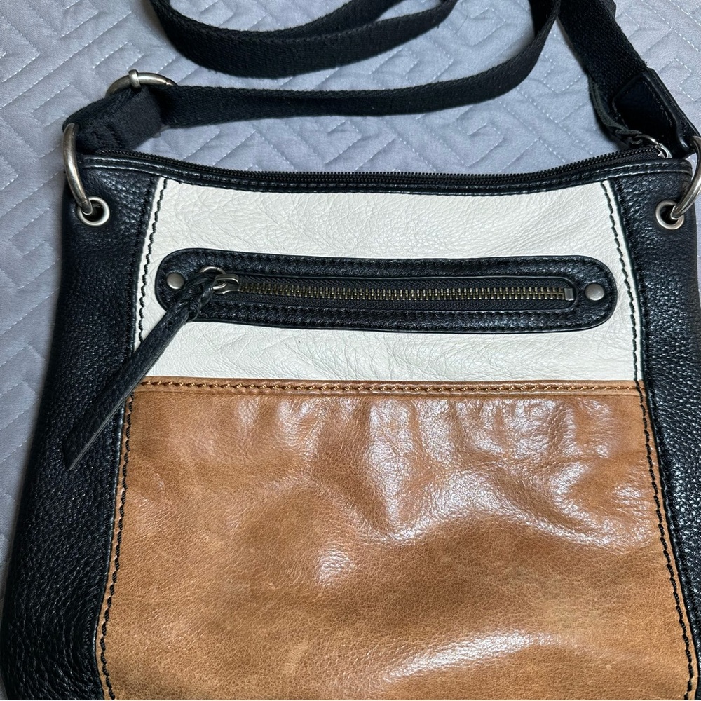 The Sak Leather Crossbody Bag - Black, White & Brown - Picture 4 of 7